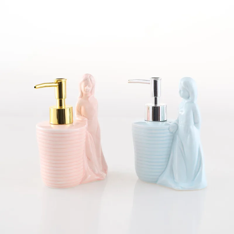

Ceramic Maid Creative Lotion Detergent Bottle Hand Sanitizer Bath Bottle Household Ceramic Lotion Bottle Bathroom Supplies