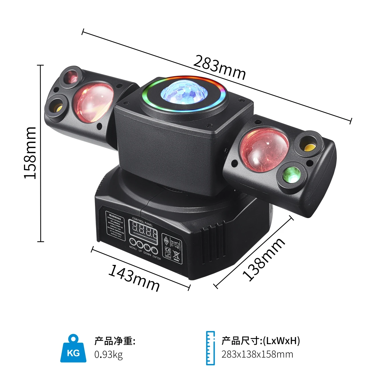 

Мини-светодиодный лазерный луч с двойной головкой, движущаяся головка, сценическое освещение, дистанционное управление с красочным волшебным шаром для DJ Sound Party