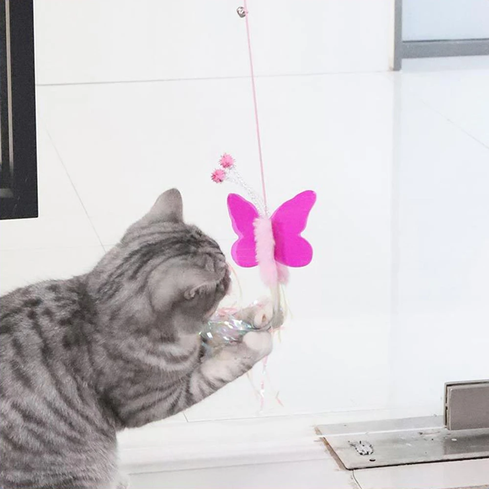 

Cat Toy Retractable Hanging Cat Scratch Rope Toys for Cats Funny Self-hey Interactive Feather Teaser Toy Pet Cat Accessories