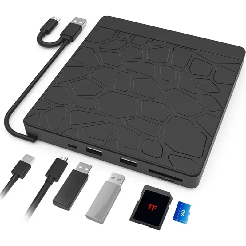 Внешний накопитель USB 3.0/Type-C Тонкий внешний DVD RW Устройство записи компакт-дисков