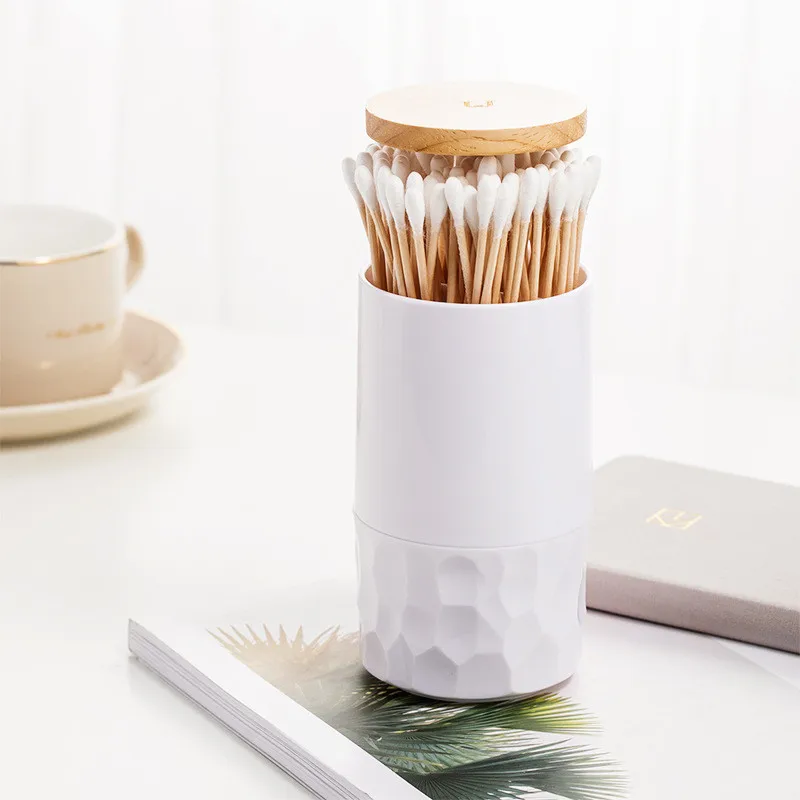 

Toothpick Box Cotton Swabs Holder Tooth Pick Automatic Dispenser Press Can Living Room Table Accessories Cotton Bud Container