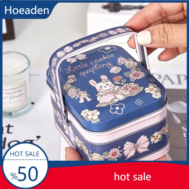 

1Pc Vintage Small Suitcase Storage Tin Metal Candy Box Gift Box Cookie Gift Box Sundries Organizer Storage Cans