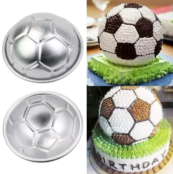 

2022New Pcs/Set 3D Football Shape Cake Mold AluminumBall Sphere Non-toxic Cake Mould Chocolate Pan Mold Kitchen Baking Tools