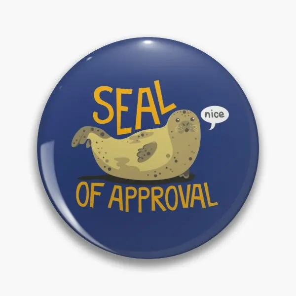 

Seal Of Approval Customizable Soft Button Pin Women Cute Collar Clothes Decor Fashion Brooch Badge Metal Hat Lapel Pin Creative