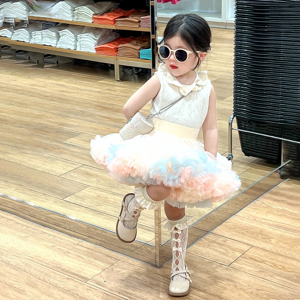 

2023 Summer Baby Girls Tutu Skirt for Kids Children Puffy Tulle Skirts for Girl Colorful Party Princess Girl Clothes