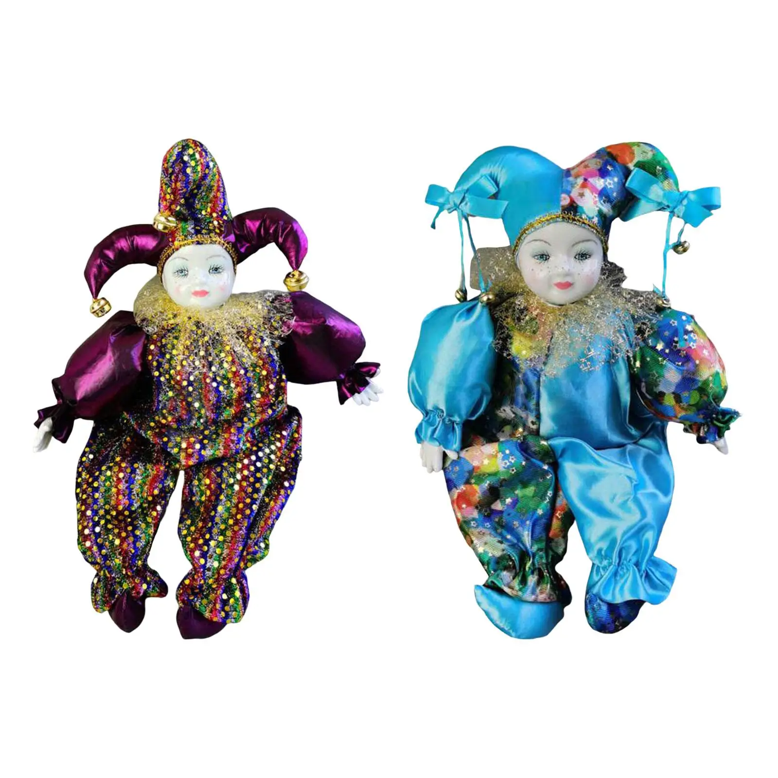 

Cute Clown Doll Figure Desk Ornaments Porcelain Clown Model Home Decoration Halloween Clown Doll Model for Holiday Party Favors