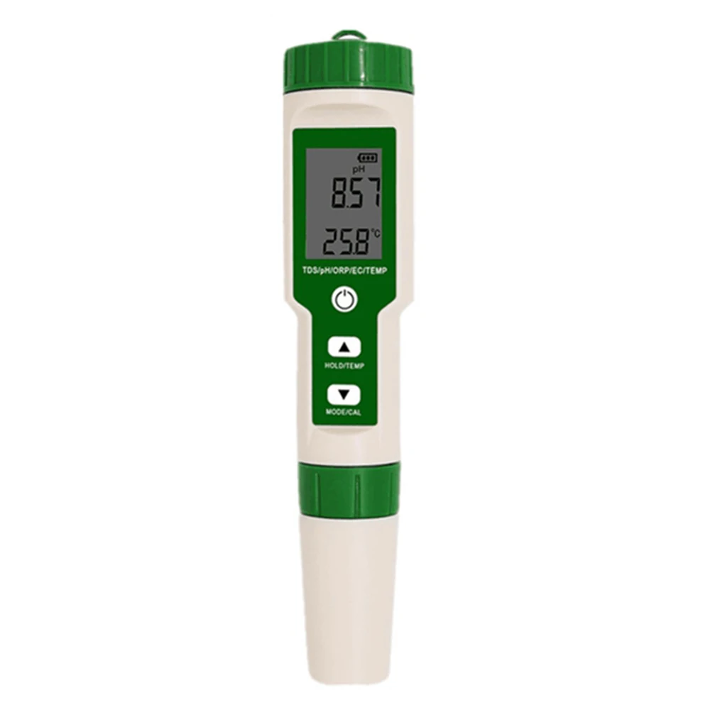 

5 in 1 PH/TDS/EC/ORP/Temperature Meter PH Meter Digital Water Quality Monitor Tester for Pools Drinking Water Aquarium A