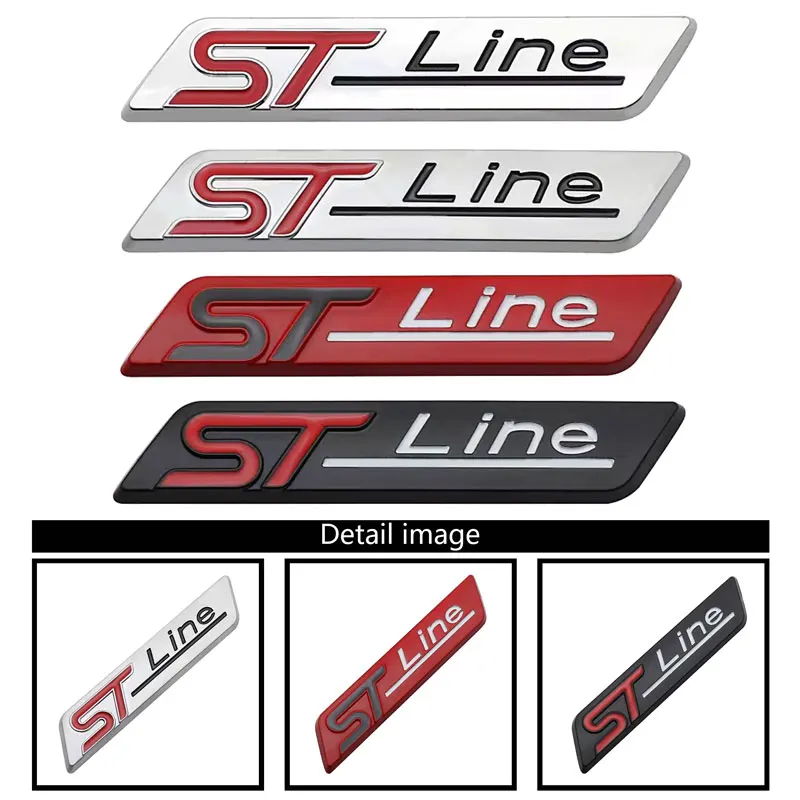 

For Ford Edge Focus Escape Mondeo Kuga Escor 3D Metal ST-Line Logo Car Sticker Side Fender Sticker Car Tailgate Badge Sticker