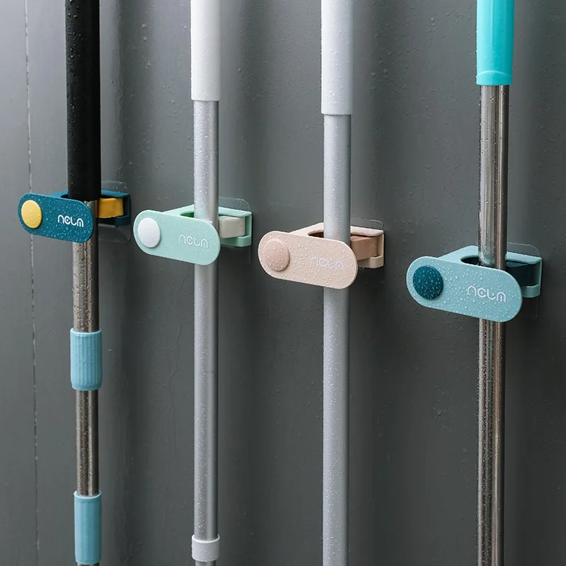 

Стеллаж для швабры в ванную комнату, прочная самоклеящаяся метла без перфорации, с сильной нагрузкой, крючки для швабры, держатель-органайз...