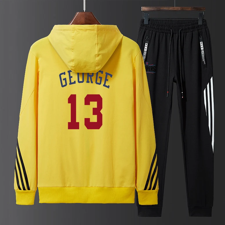 

2022 Mens New American Basketball Jerseys Clothes #13 Paul George Clippers Tops Sweatshirt Hoodies Jacket Two Piece Set Zipper