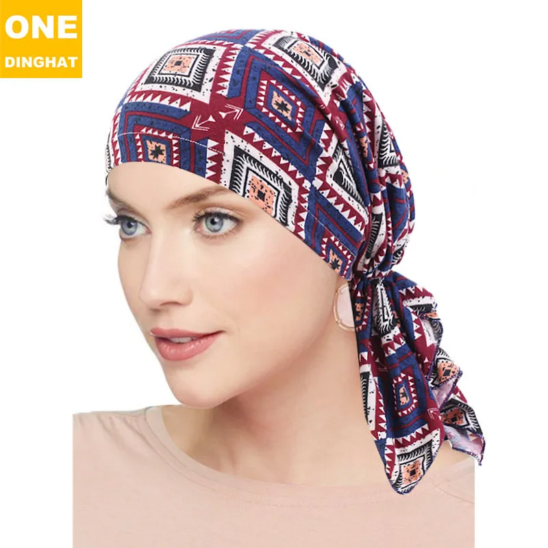 

Exclusive for Cross-Border Supply Elasticity Cotton Printed Tam-O'-Shanter Braid Toque Female Pirate Hat Chemotherapy Hat