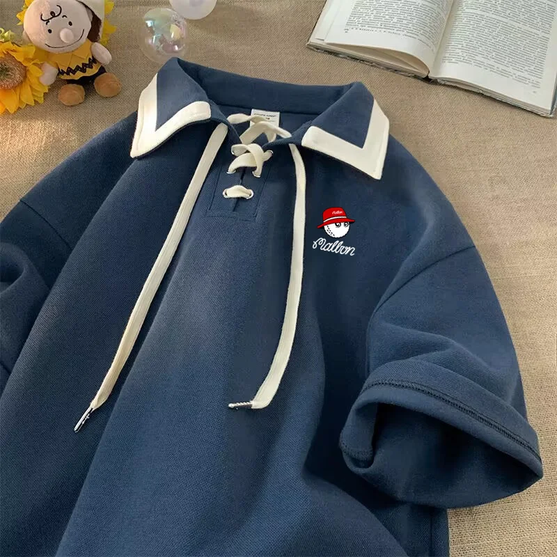 2023 Summer Colored Golf Sportswear Fashion Loose Design Polo Collar Half Sleeve T-shirt Casual Men's and Women's New Polo Shirt