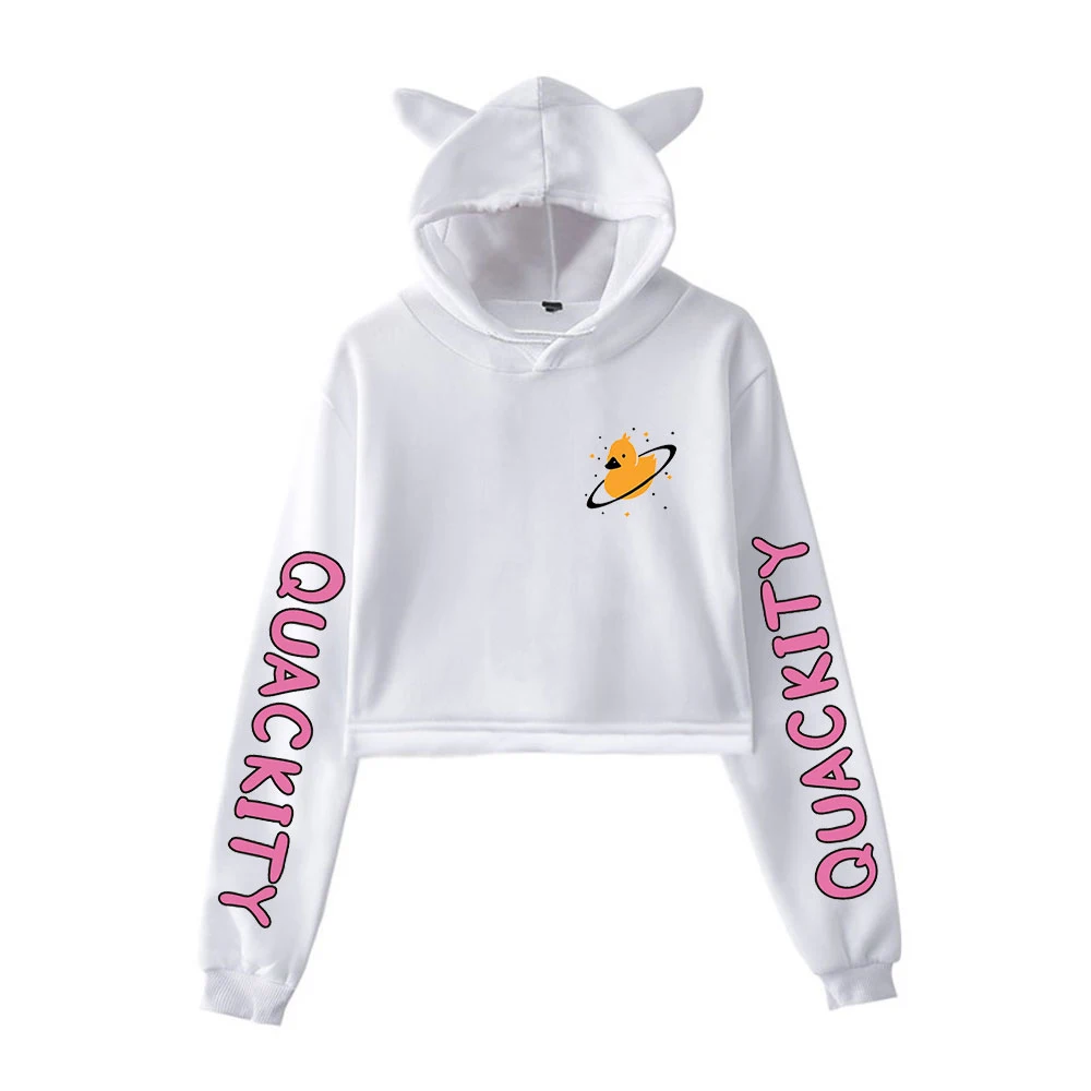 

Quackity Kawaii Sprin and Autume Graphic hoody Cartoon Print Casual Harajuku Streetwear crop top Men Hoodie Pullovers tops
