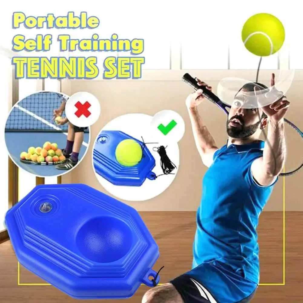 

Сверхмощная база для тренировок по теннису с эластичной веревкой для тренировки мячей, Самонастраивающийся тренировочный тренажер для тенниса, партнер, спарринговое устройство