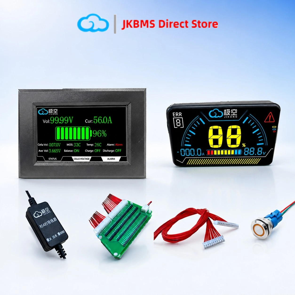 Фото Модуль JK BMS RS485 CAN с ЖК-дисплеем 4.3 дюйма, адаптер для мониторинга батарей, аксессуар для ремонта №1