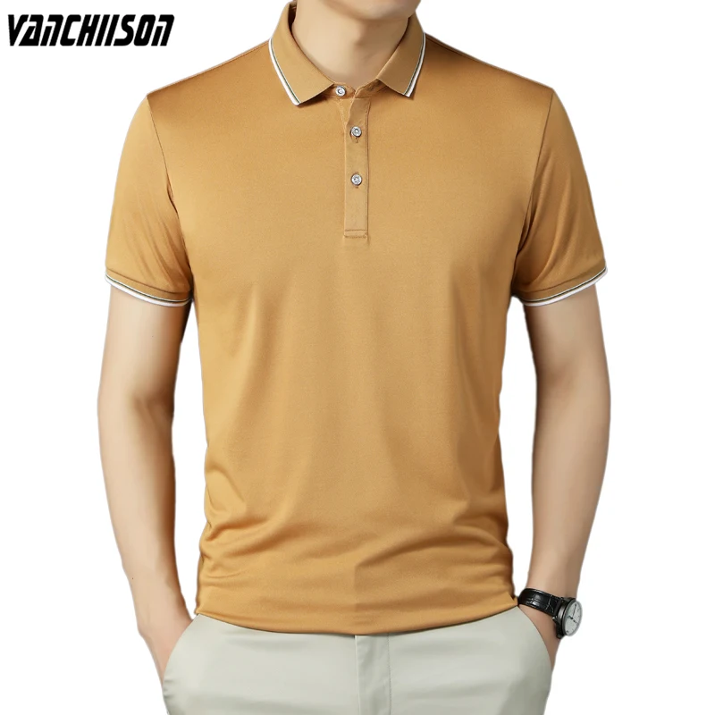 

Рубашка-поло мужская с отложным воротником, топ с коротким рукавом, модная повседневная одежда в деловом стиле, лето 6632