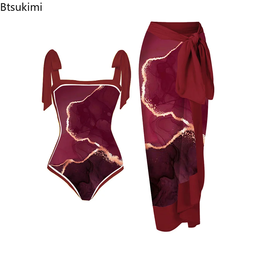 

2023 Women's Summer Two-piece Bikini Set Floral Printed Ruffle Bikinis Strappy Bandage Swimwear Brazilian Biquini Bathing Suit