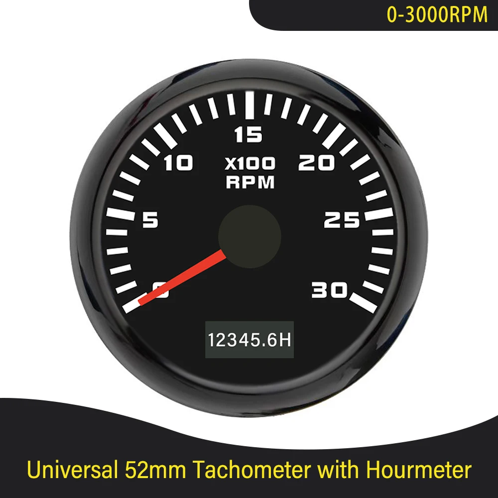 

Тахометр универсальный, 52 мм, 0-3000 об/мин, 0-4000 об/мин, 0-6000 об/мин, 0-7000 об/мин, 0-8000 об/мин с красной подсветкой для автомобиля, лодки, яхты