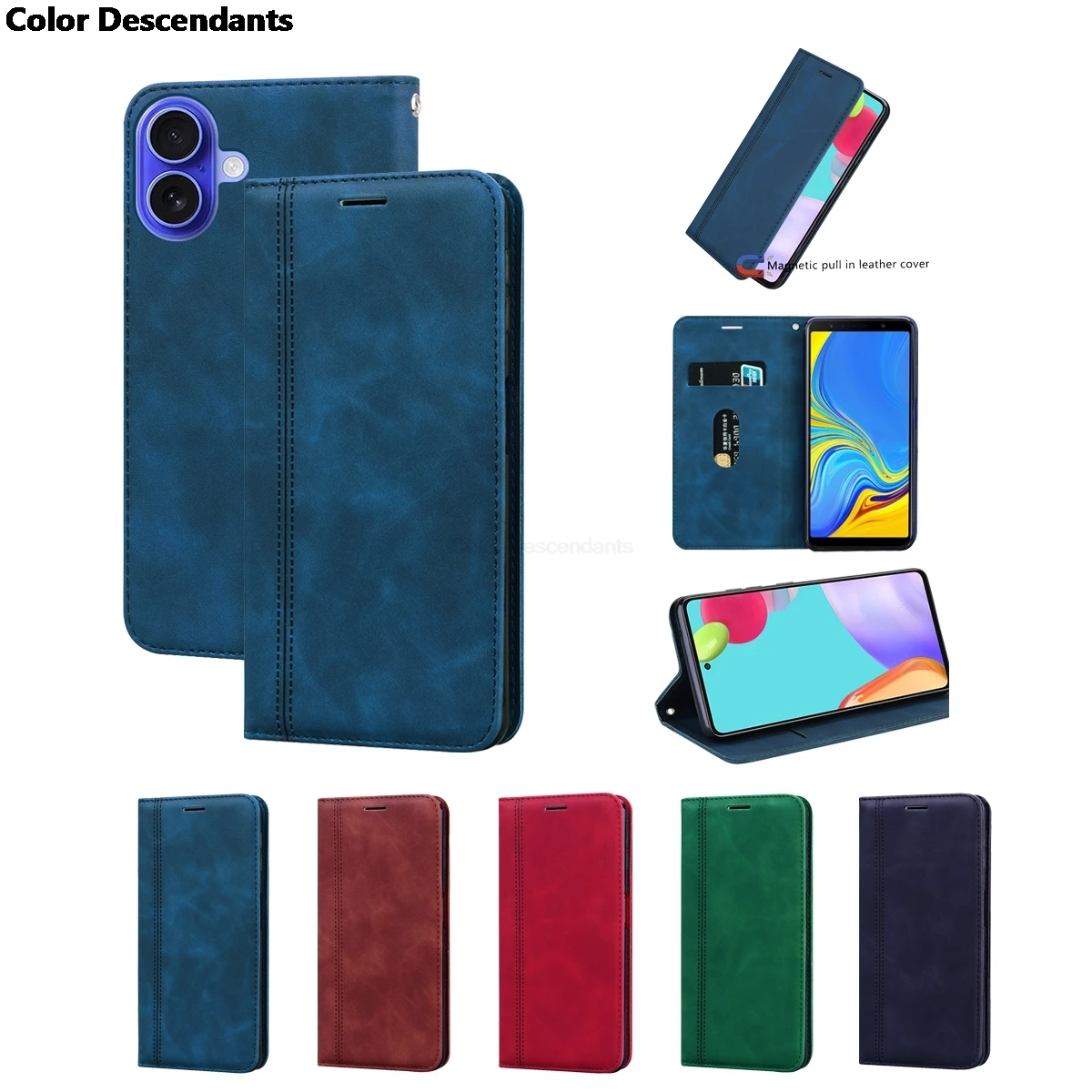 Защитный чехол для Samsung Galaxy A14 SM-A145F A146B кожаный флип-чехол-бумажник 2023 магнитный