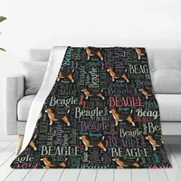 Beagle Cartoon Blankets Sofa Cover Fleece Decoration Collage Cute Animal Pet Dog Ultra-Soft Throw Blankets for Bed Bedroom Quilt