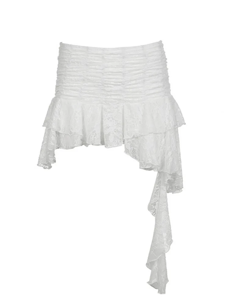 Y2k эстетичная кружевная жаккардовая Женская юбка милая нестандартная женская