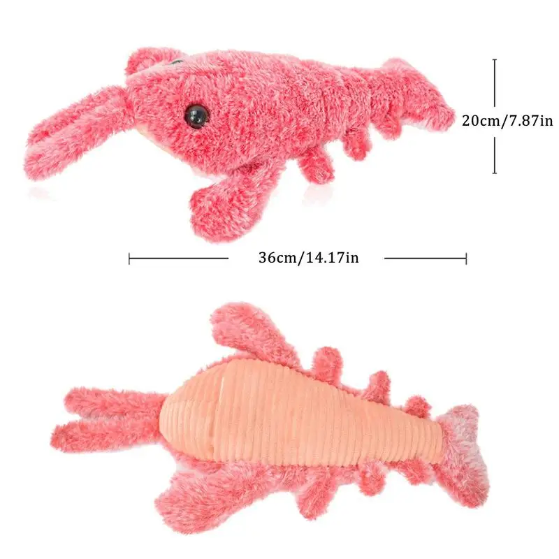 Electric Jumping Cat Toy Shrimp Moving Simulation Lobster Electronic Plush Toys For Pet Dog Cat Children Stuffed Animals images - 6