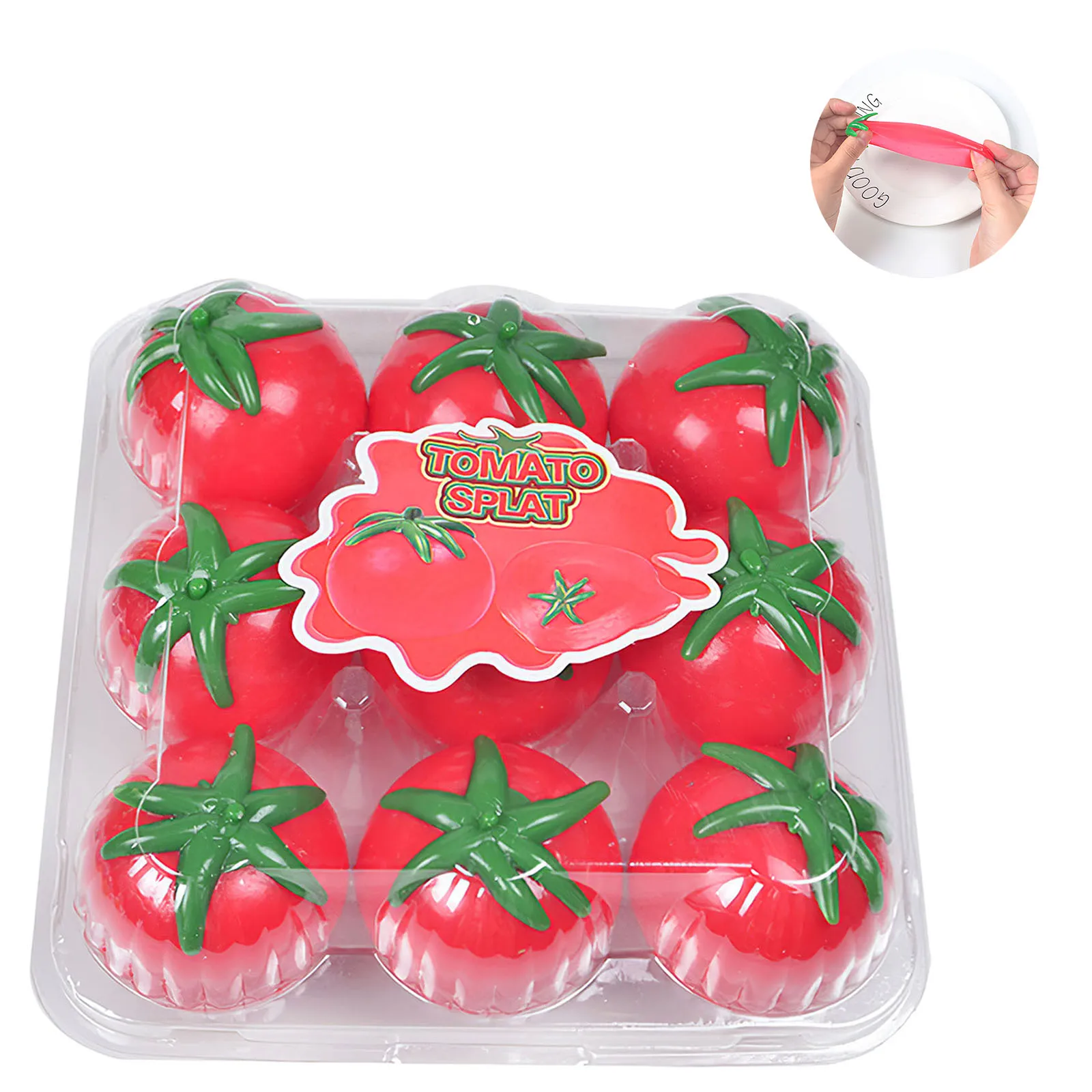 

9pcs Tomato Decompression Toy Funny to Play Tomato Squeezing Ball Stress Releasing Tomato Vent Toy Non-Toxic for Home Adult Chil