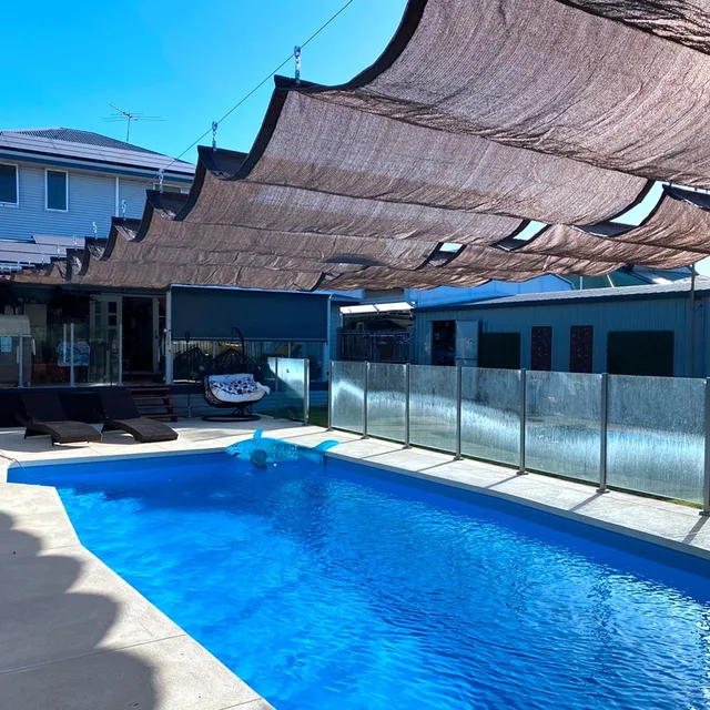 Thicken anti-uv hdpe fabric pergola retractable wave sun shade net terrace canopy garden swimming pool sunshade net sails