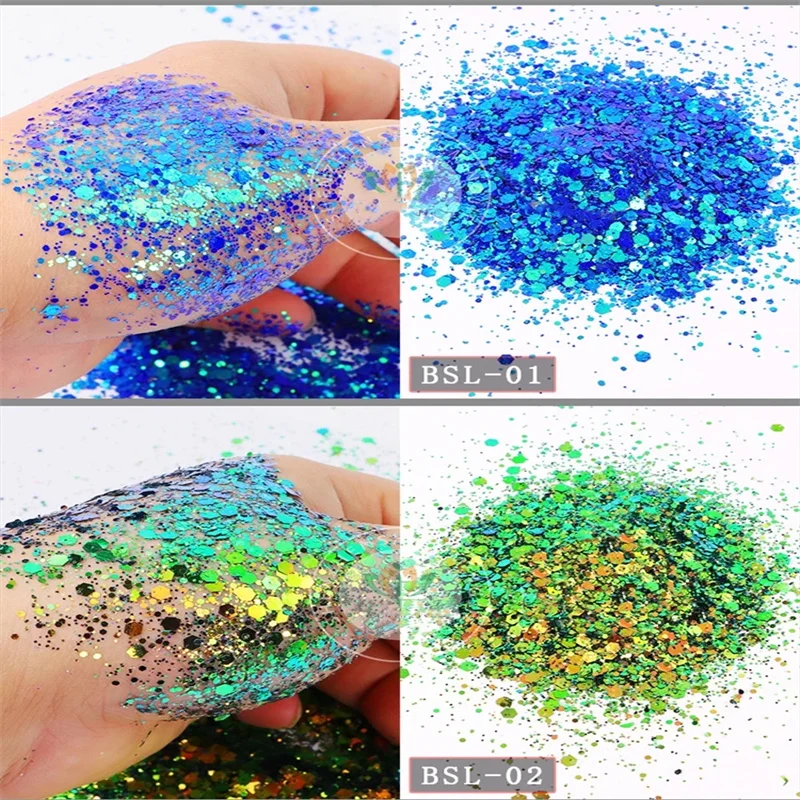 5g/Lot Chameleon Nail Art Glitter Shiny Powder Holographic Laser Colorful Nail Sequins Laser Glitters Dust Manicure Nail Art Dec