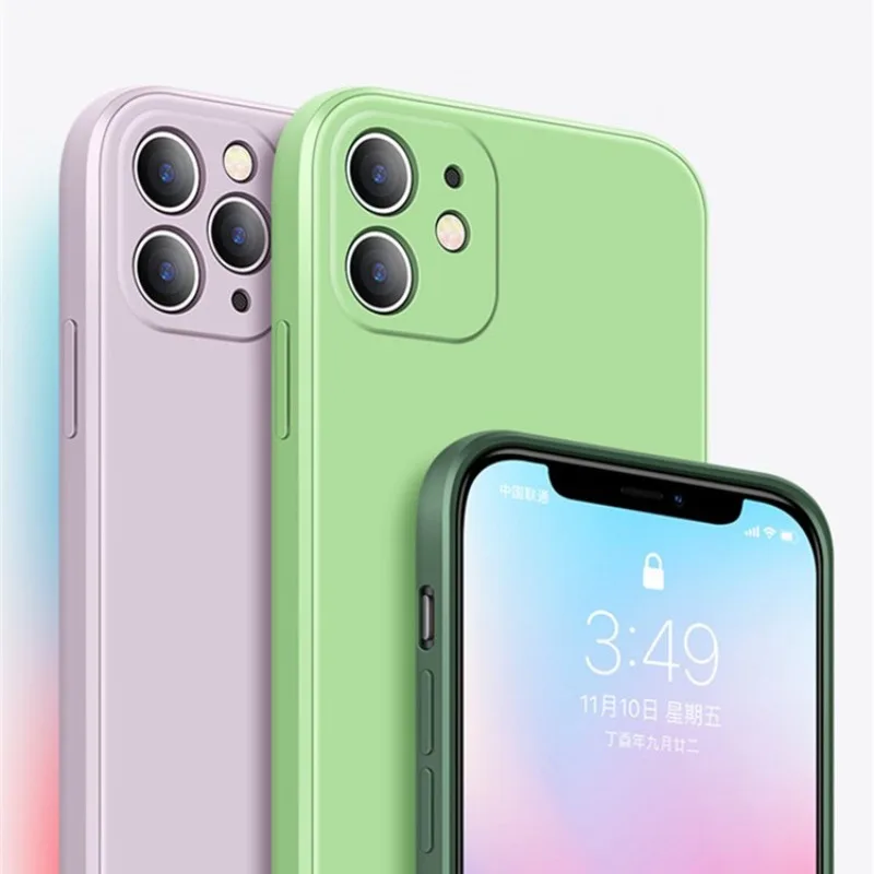 

Creative Luxury Straight Edge Rubik's Cube Liquid Imitation Square Silicone Case for IPhone 14 13 12 11 Pro Max Xs XR 7 8 Plus