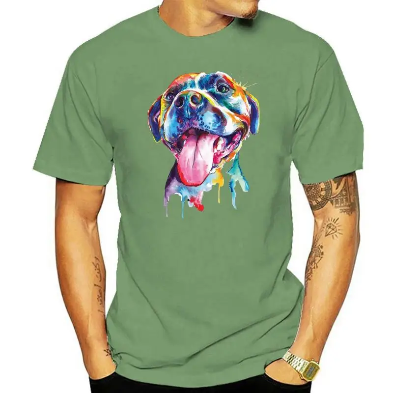 

Футболка Pitbull мужская с акварельным рисунком, Юмористическая рубашка