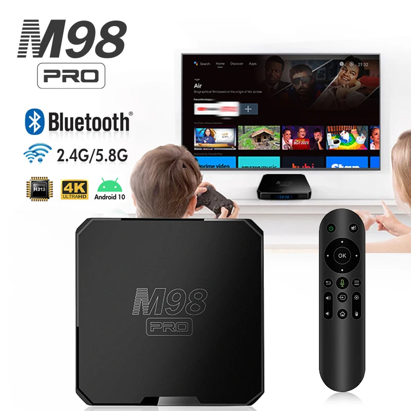 2024 Последняя обновление ATV Android TV Box M98 PRO Set-Top HD 4K 2 ГБ 16 WIFi 6 4G 5G BT H313 Медиаплеер
