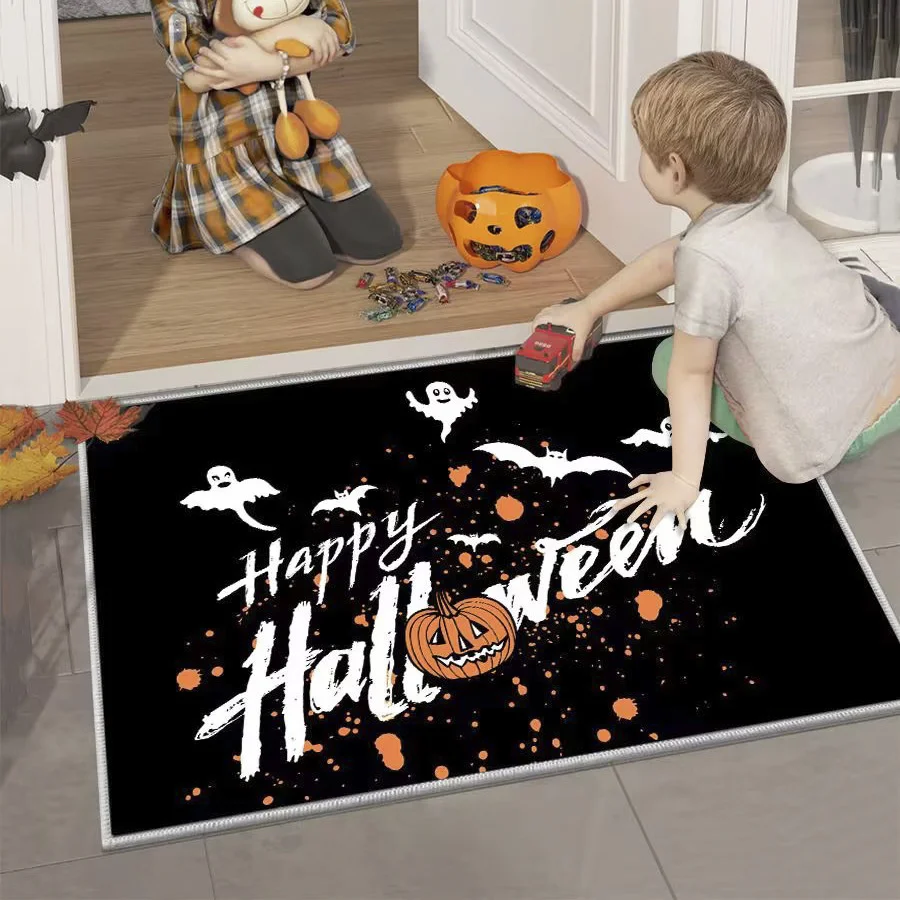 

Halloween Ghost Welcome Entrance Doormat Home Decoration Horror Pumpkin Indoor Kitchen Floor Mat Non-Slip Bathroom Mat Carpet
