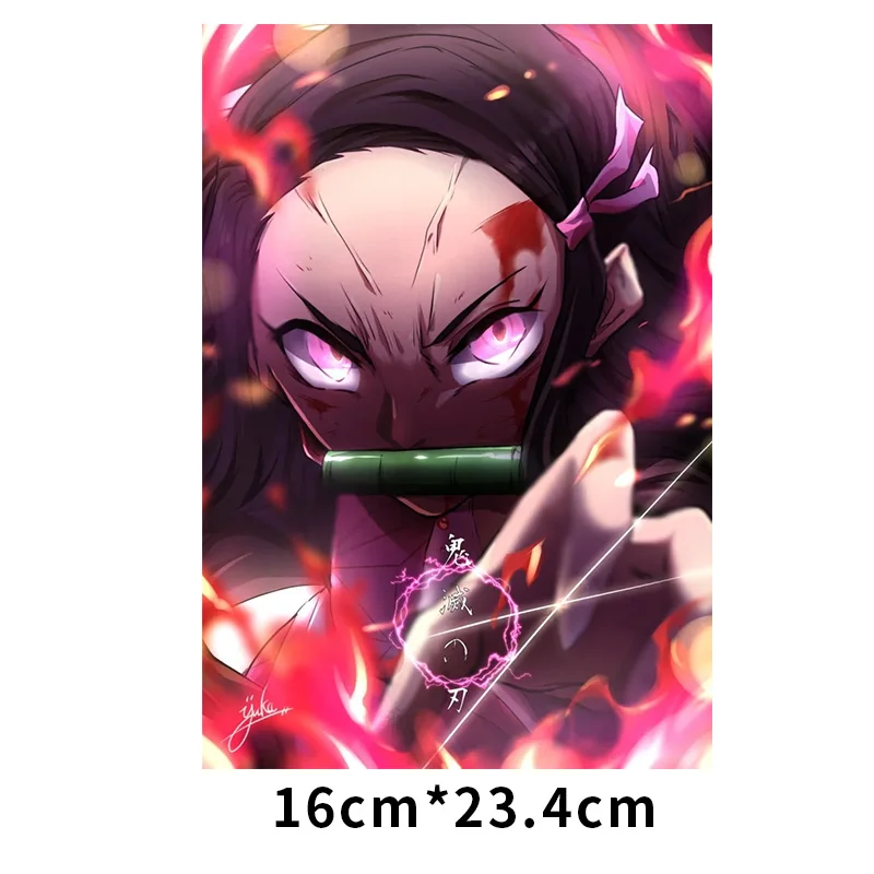 Виниловые наклейки 3D с мультяшным изображением рассекающего демонов в японском