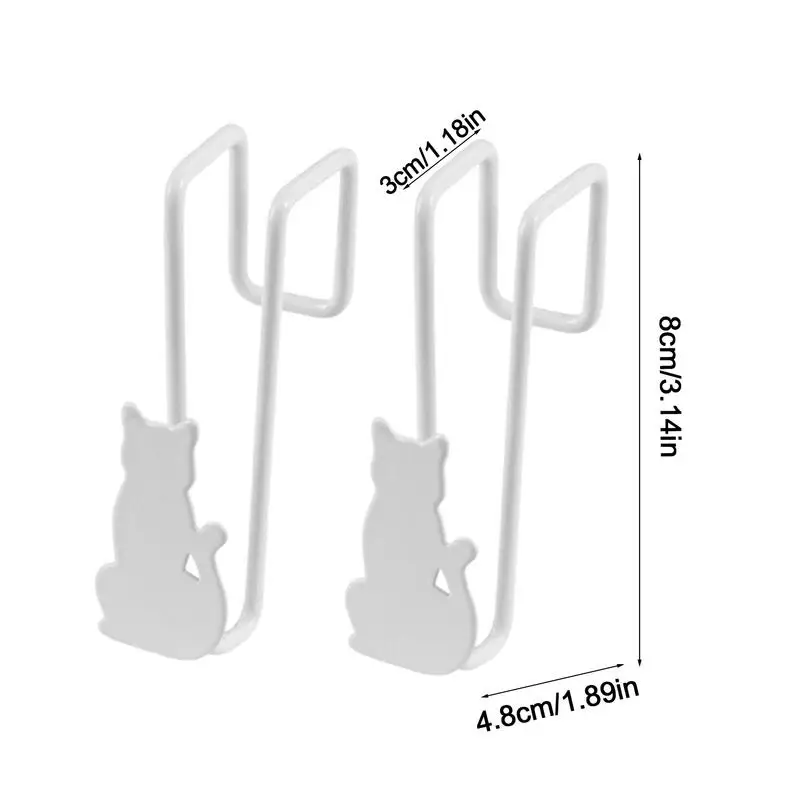 Крючки для дверей шкафа Крючок полотенец ванной комнаты с кошачьим дизайном 2X