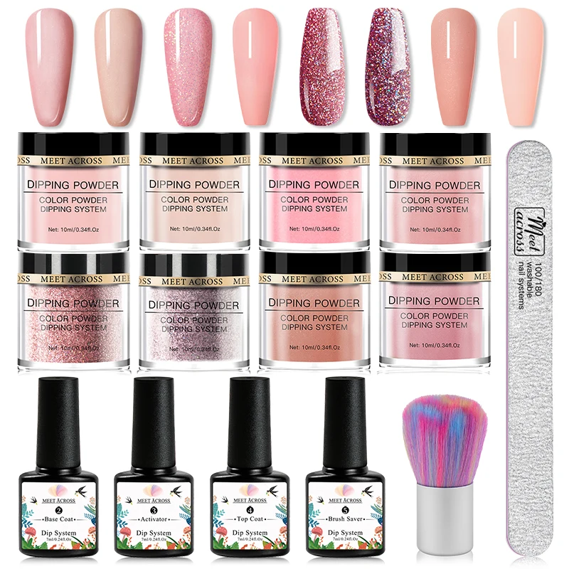 

Nude Pink Dipping Nail Powder Set Sparkling Gradient Nail Glitter Powder Natural Dry Dipping System Nail Kits Chrome Decoration