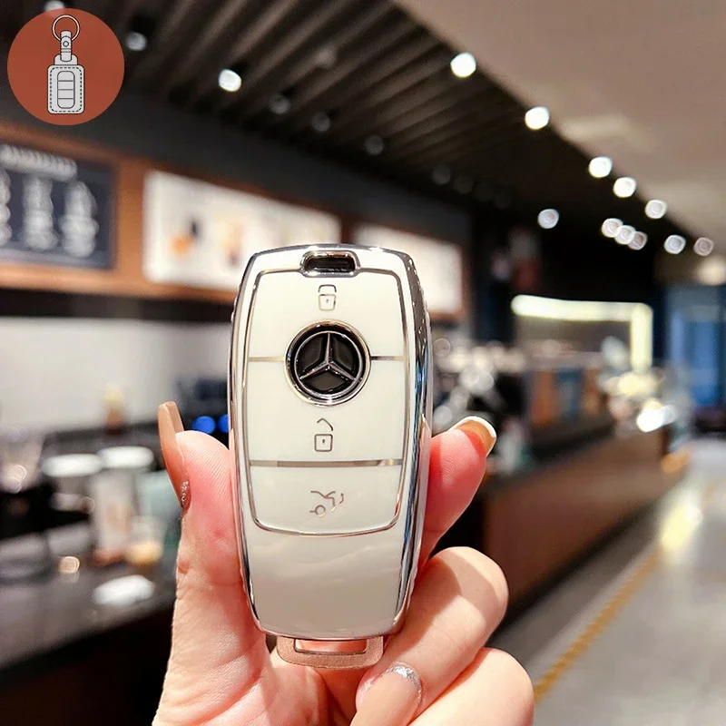 Чехол для автомобильного ключа из ТПУ, чехол-брелок для Mercedes Benz C260L A200L E200L E300L GLC260L, аксессуары, держатель для ключей Чехол для автомобильного ключа из ТПУ, чехол-брелок для Mercedes Benz C260L A200L E200L E300L GLC260L, аксессуары, держатель для ключей