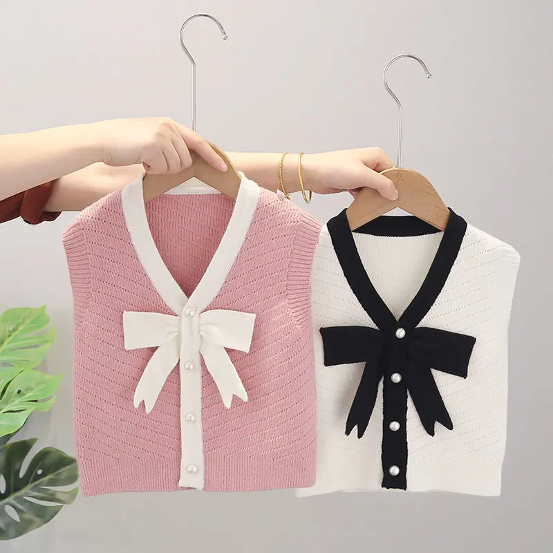 

Новинка Весна 2022 светильник роскошный модный детский свитер, жилет, кардиган, вязаный жилет, жилет для девочек, эксклюзивная одежда, простой...