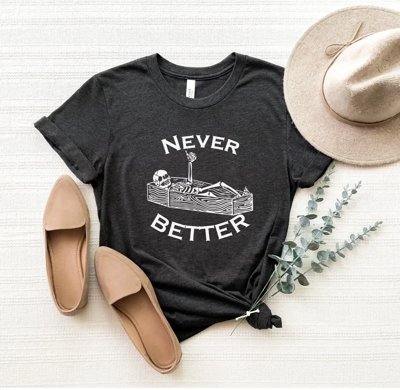 Никогда не лучше футболка Скелет смешная мама Хэллоуин саркастик