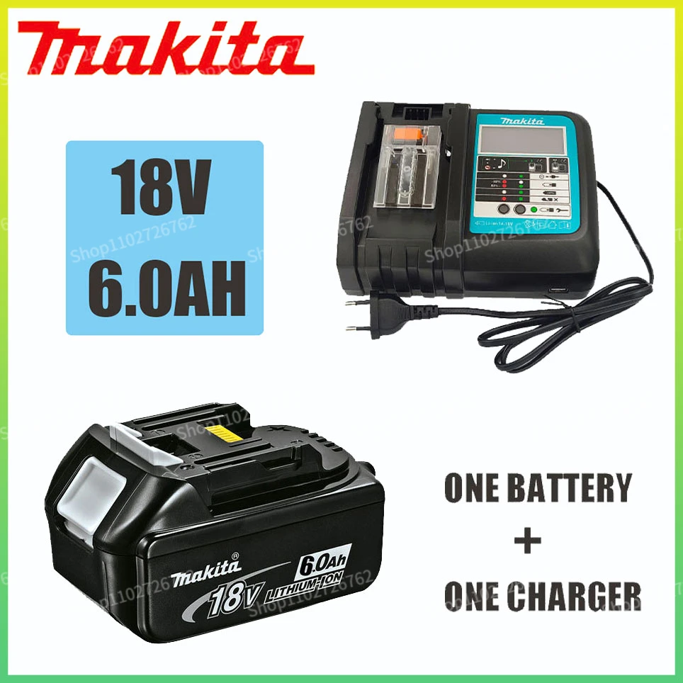 

Makita 18V Battery 6000mAh Rechargeable Power Tools Battery with LED Li-ion Replacement LXT BL1860B BL1860 BL1850+3A Charger