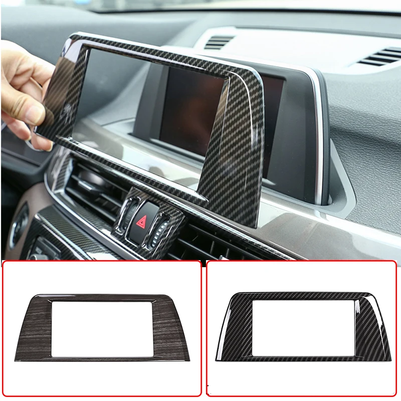 

ABS Carbon Fiber for BMW X1 F48 2016-2019 Car Center Console GPS Navigation Screen Decoration Frame Cover Trim Auto Accessories