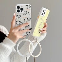 for iphone 13 pro max phone case shockproof phone case for iphone 13 12 11 camera cover circle strap silicone cartoon love case