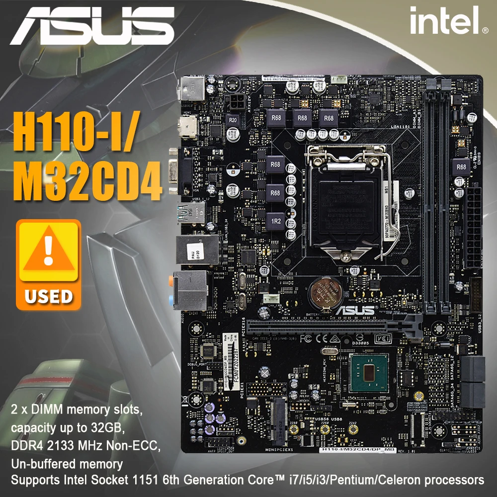 ASUS H110-I/M32CD4 Motherboard LGA1151 Socket DDR4 64GB HDMI MicroATX support 6th Generation CPU Inter H110 Motherboard