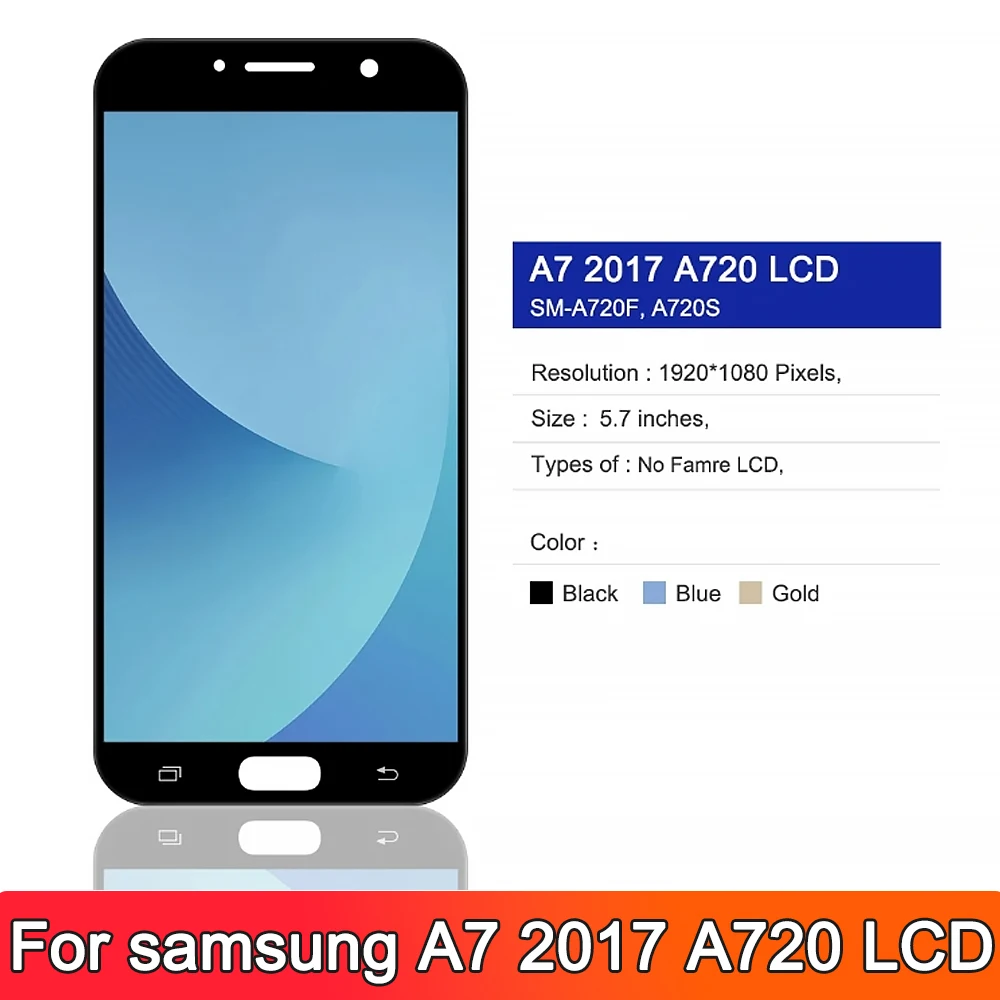 5 7-дюймовый TFT A720 ЖК-дисплей для Samsung Galaxy A7 2017 сменный преобразователь сенсорного