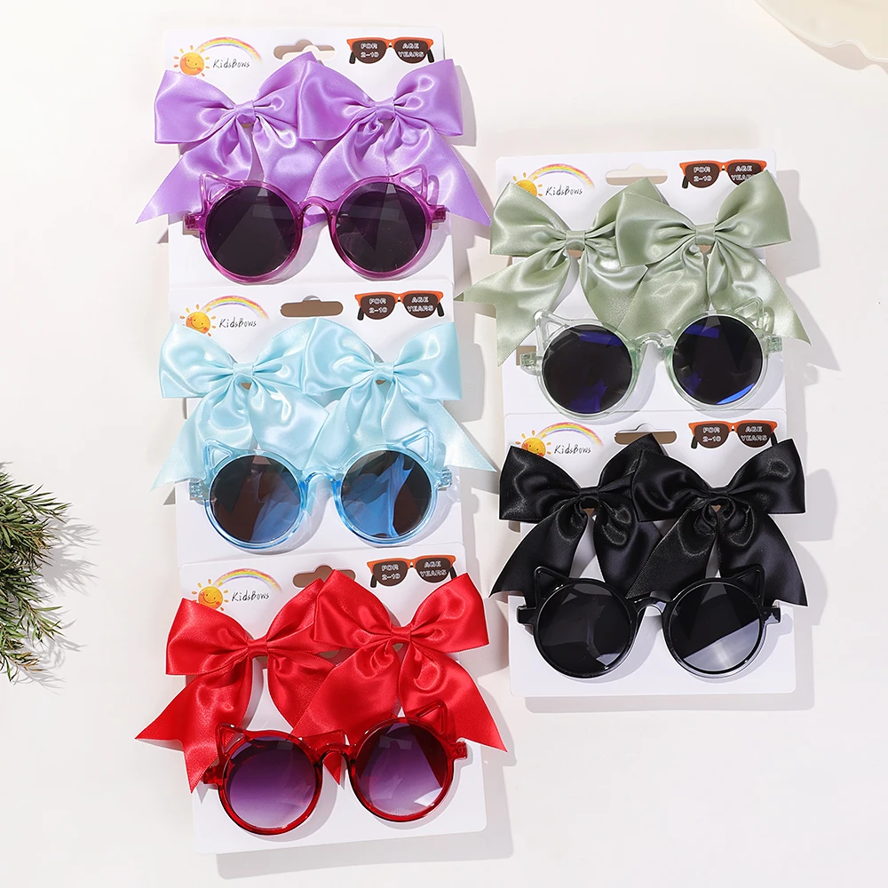 Комплект детских заколок и очков KIDS BOWS