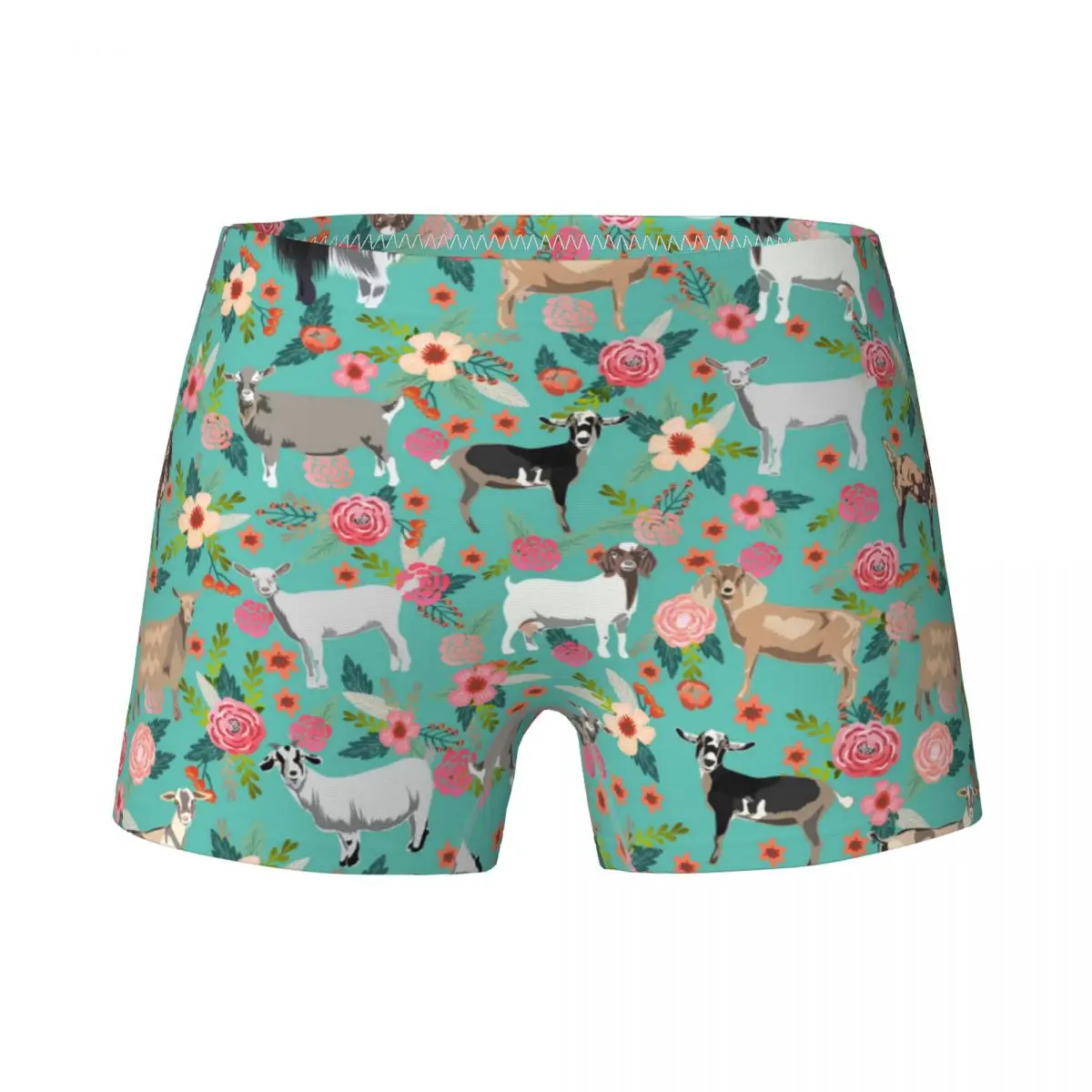 

Трусы-боксеры детские из дышащего хлопка, с рисунком коз, цветов, бирюзы