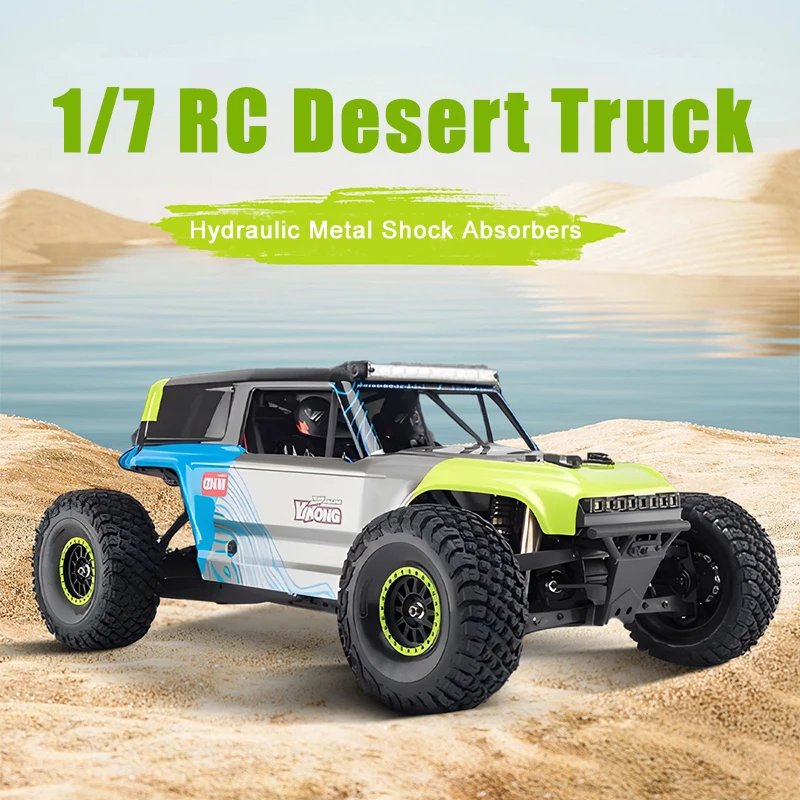 

Радиоуправляемый пустынный грузовик YK4073 1/7, 2,4 ГГц, 3-осевой гироскоп 4WD TB7, бесщеточная модель внедорожника для скалолазания, металлическая амортизирующая игрушка для взрослых