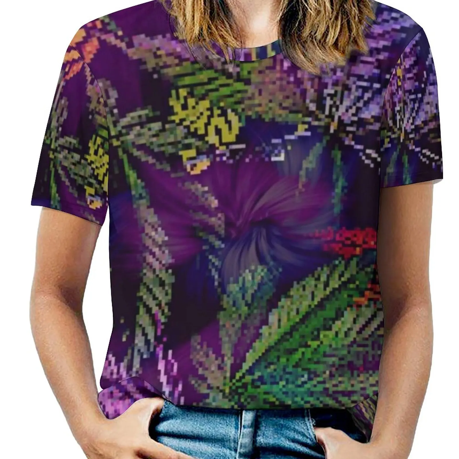 

Colorful Weed T Shirts Psychedelic Marijuana Cannabis Leaves Street Style Big Size T-Shirt Short Sleeve Women Harajuku Tshirt