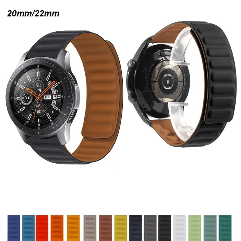 

22mm strap for XIAOMI Mi watch S2 42mm 46mm S1 Pro active Magnetic Silicone watchband Wrist strap loop Dual Color band