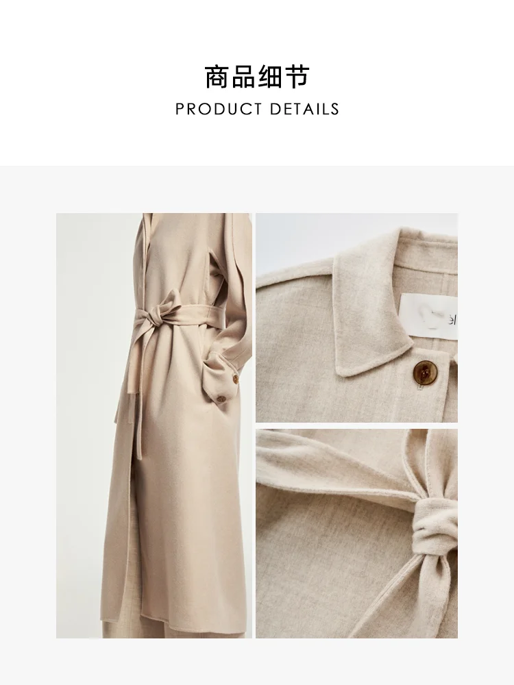 Роскошное легкое осенне-зимнее женское пальто из овечьей шерсти серое